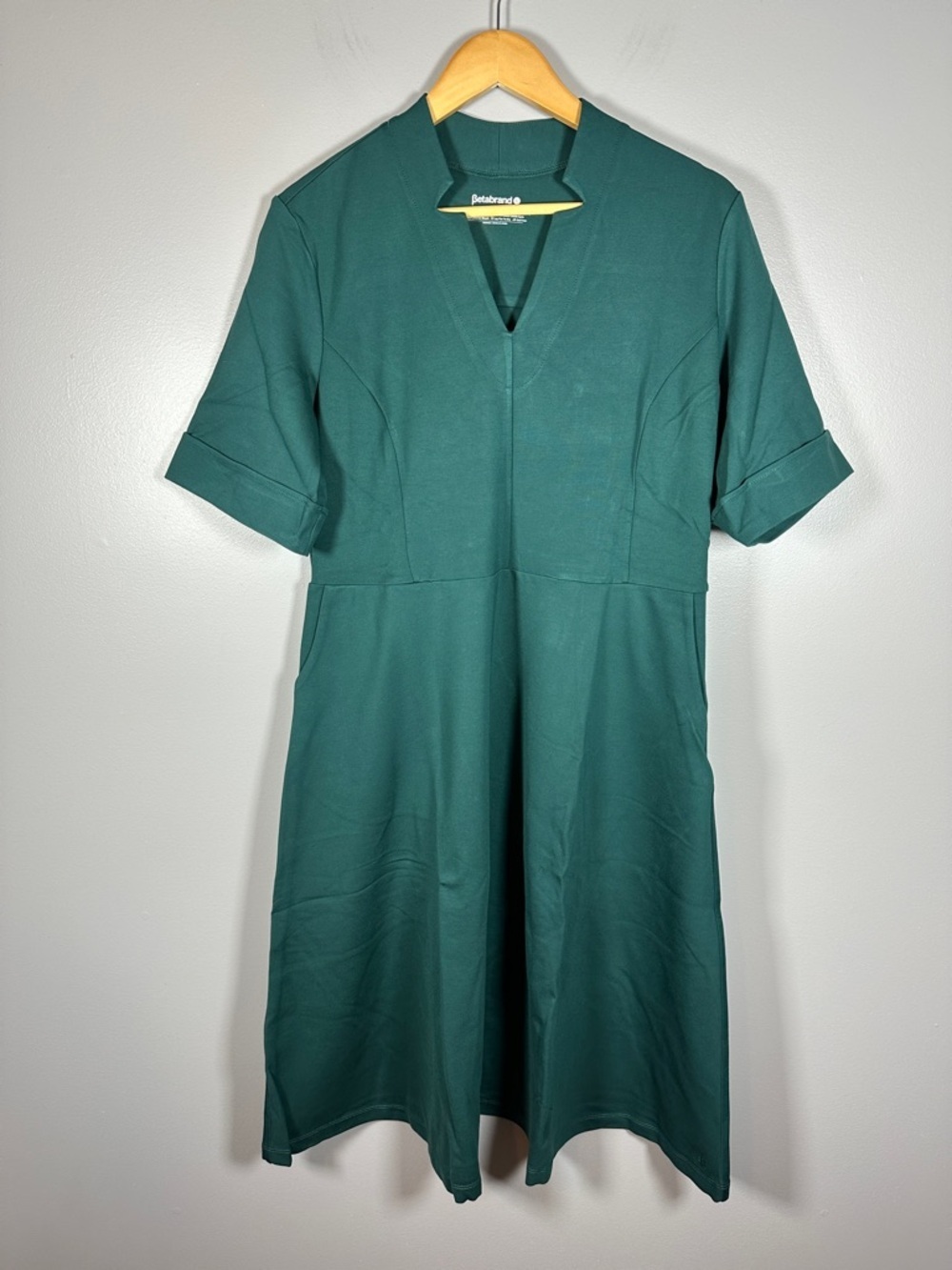 Betabrand Notch Collar Dress Green XL NWOT